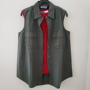 Buy Erika & Co. Military Green Vest Size M  get Free Red Tank Top Size M RN40299